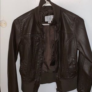Brown leather jacket